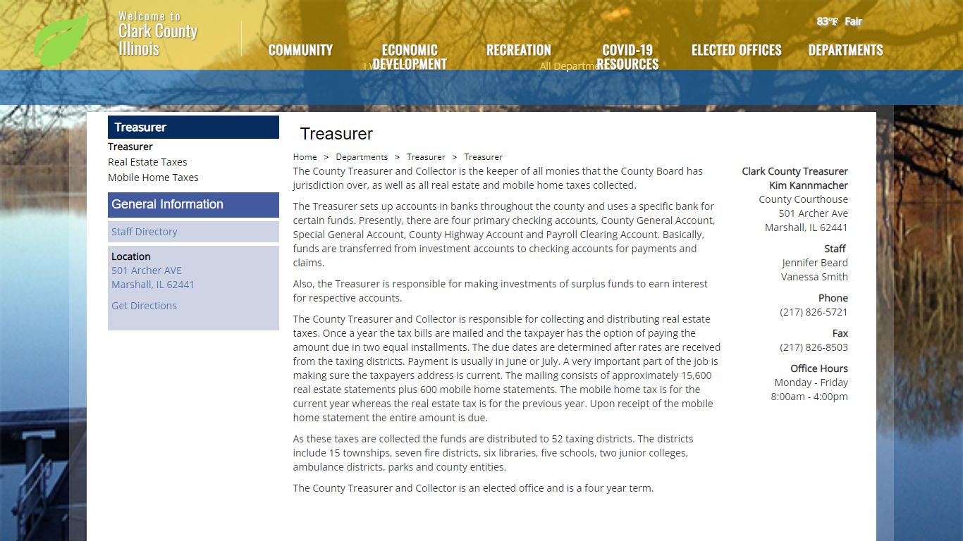 The Official Website of Clark County, IL - Treasurer