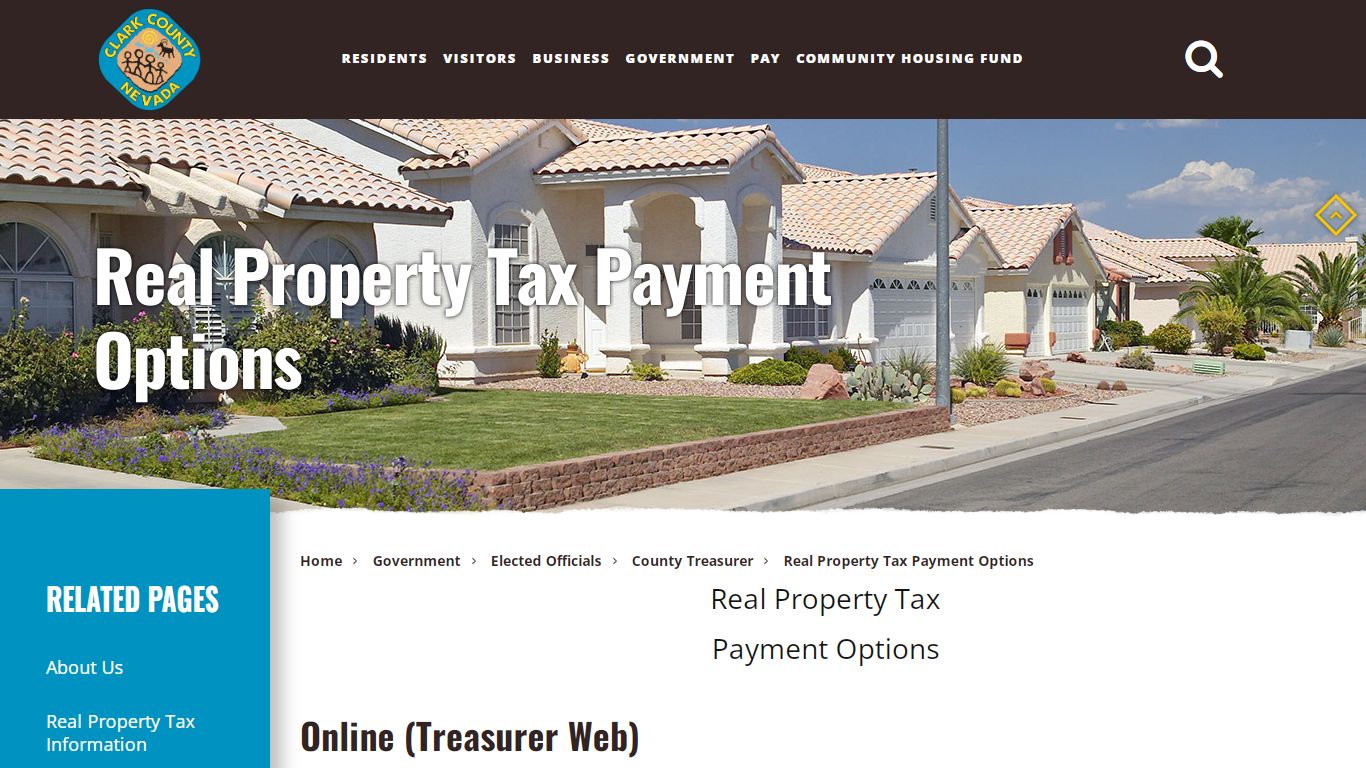 Real Property Tax Payment Options - Clark County, Nevada